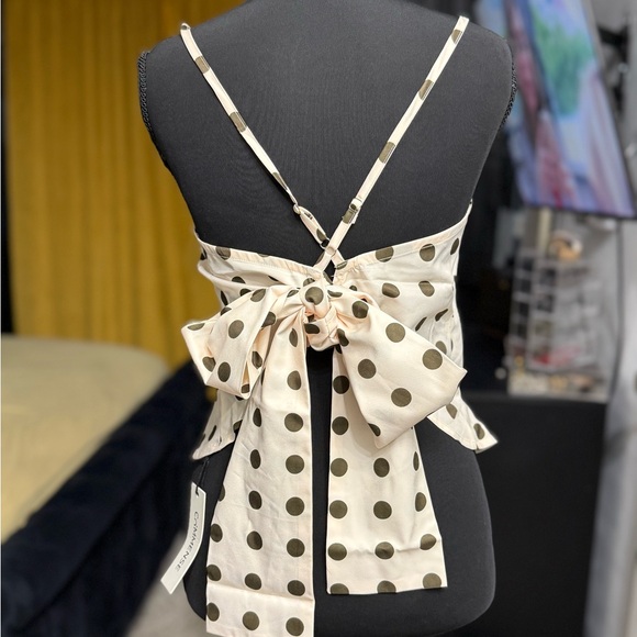 Commense Polka Dot Spaghetti Strap tie back Top - Picture 4 of 8